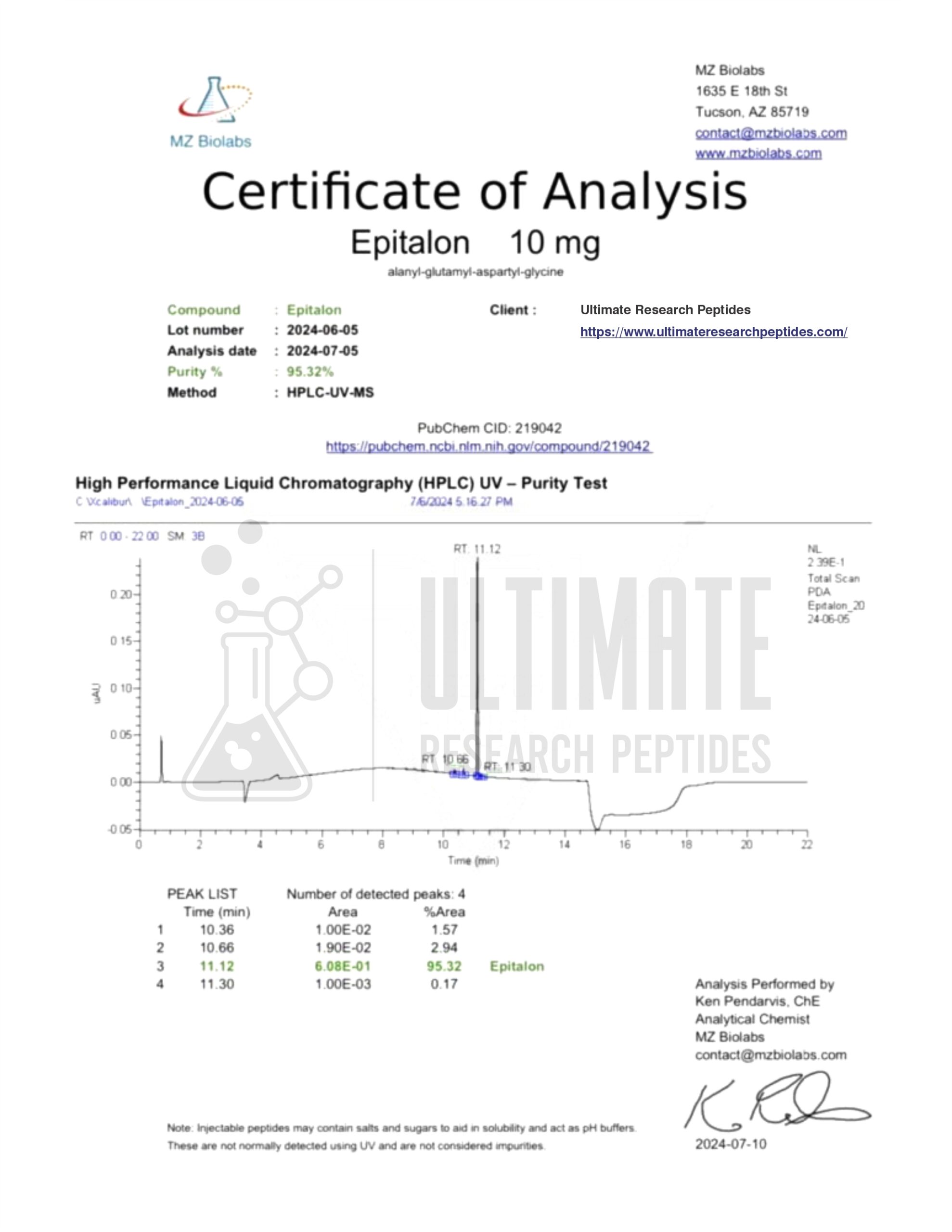 Ultimate Epitalon 10mg - Image 2